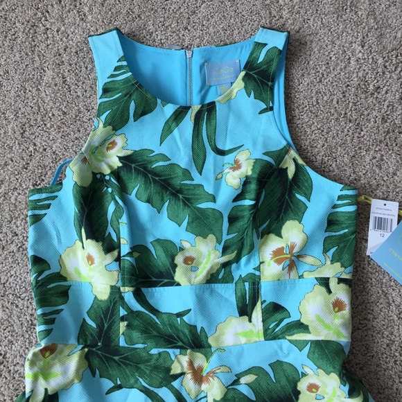 NWT tropical fit & flare dress! - Picture 2 of 4